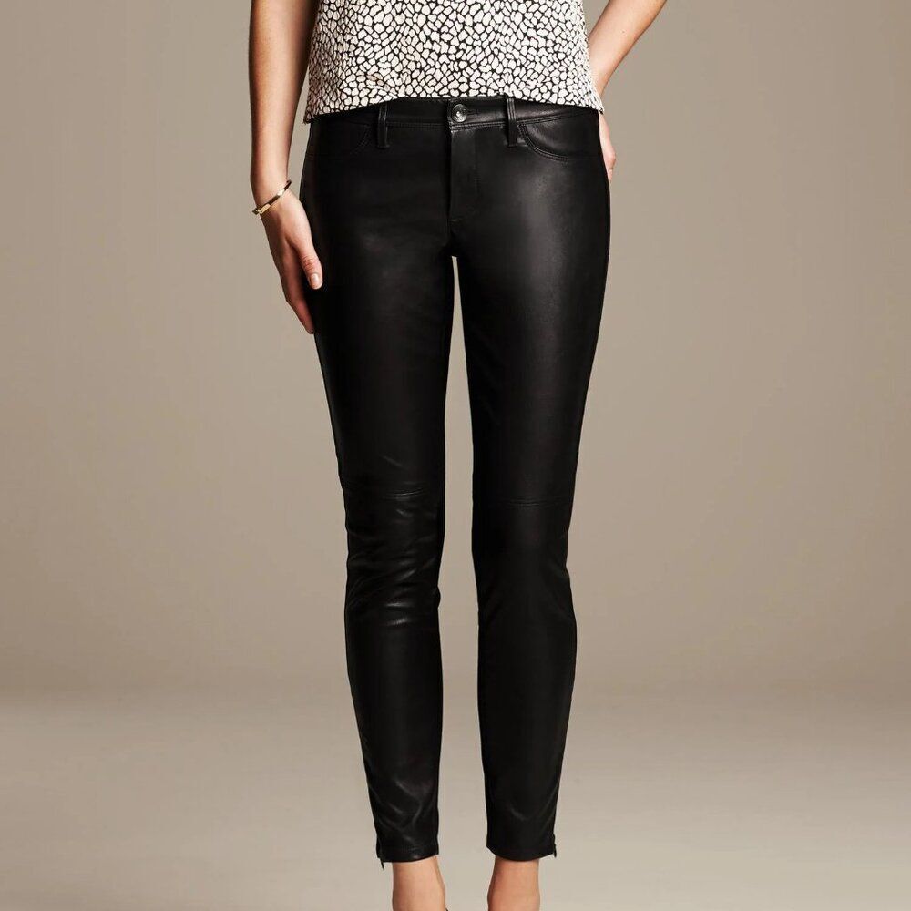 Banana Republic Sloan Faux Leather Ankle Pant Sz 4
